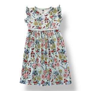 Tea Collection | Floral Flutter Sleeve Wrap Neck Dress (10)